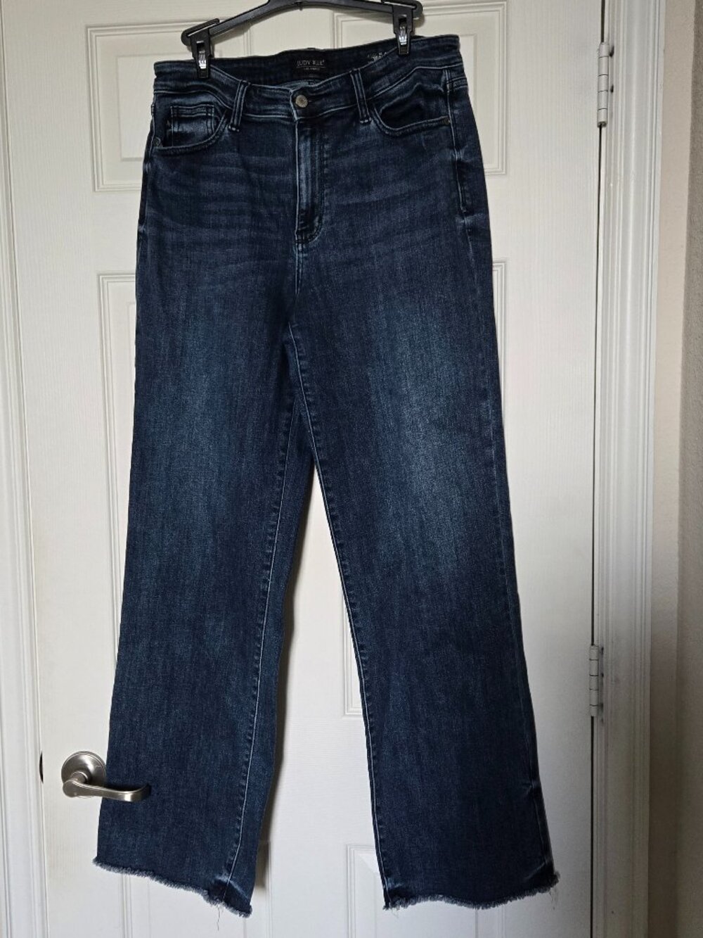 Judy Blue Women's Wide Leg Denim Jeans with Frayed Hem - Size 13/31 - EUC